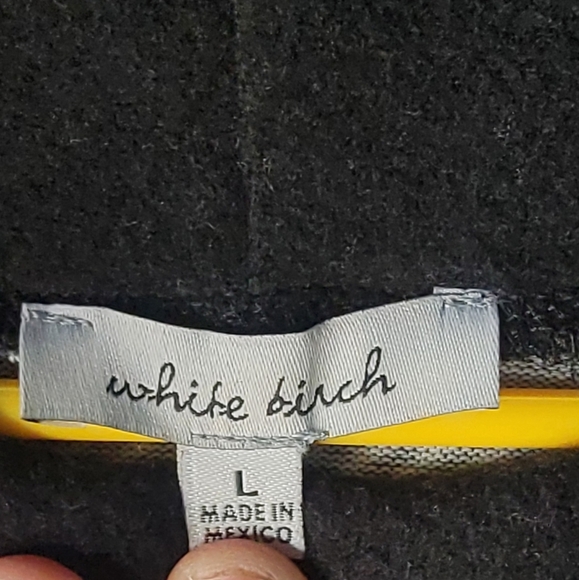 White Burch cow neck sweater with open back flap. Size large could fit XL - Picture 2 of 5